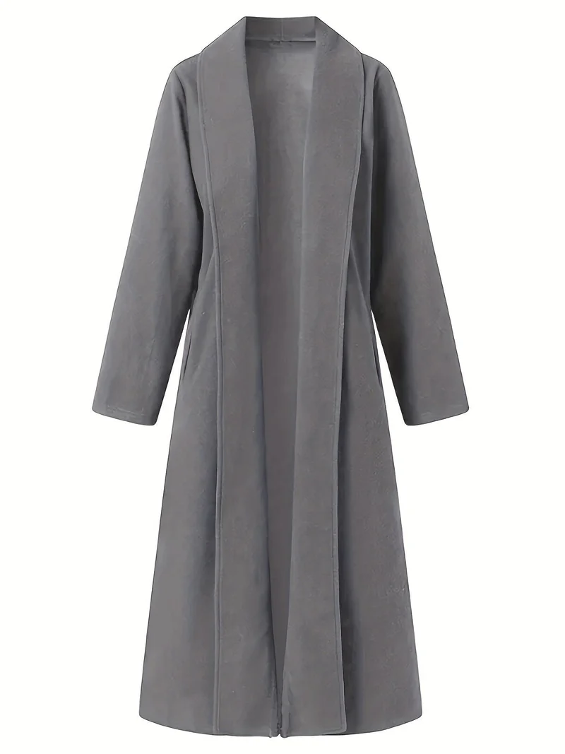 Seraphina | Elegant Longline Open-Front Trench Coat