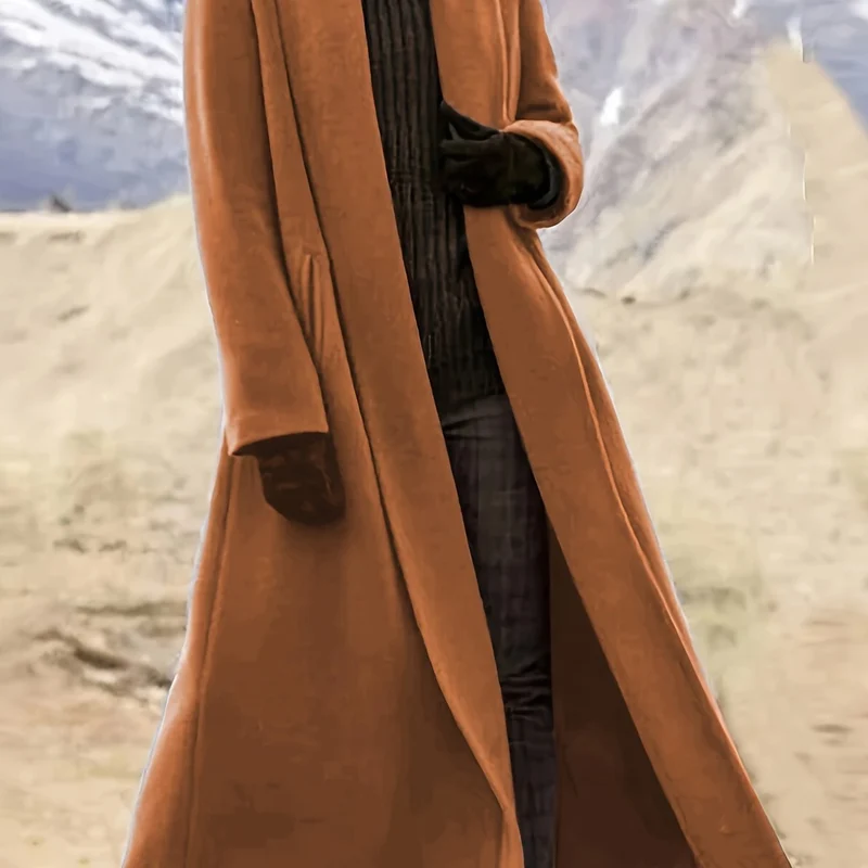 Seraphina | Elegant Longline Open-Front Trench Coat