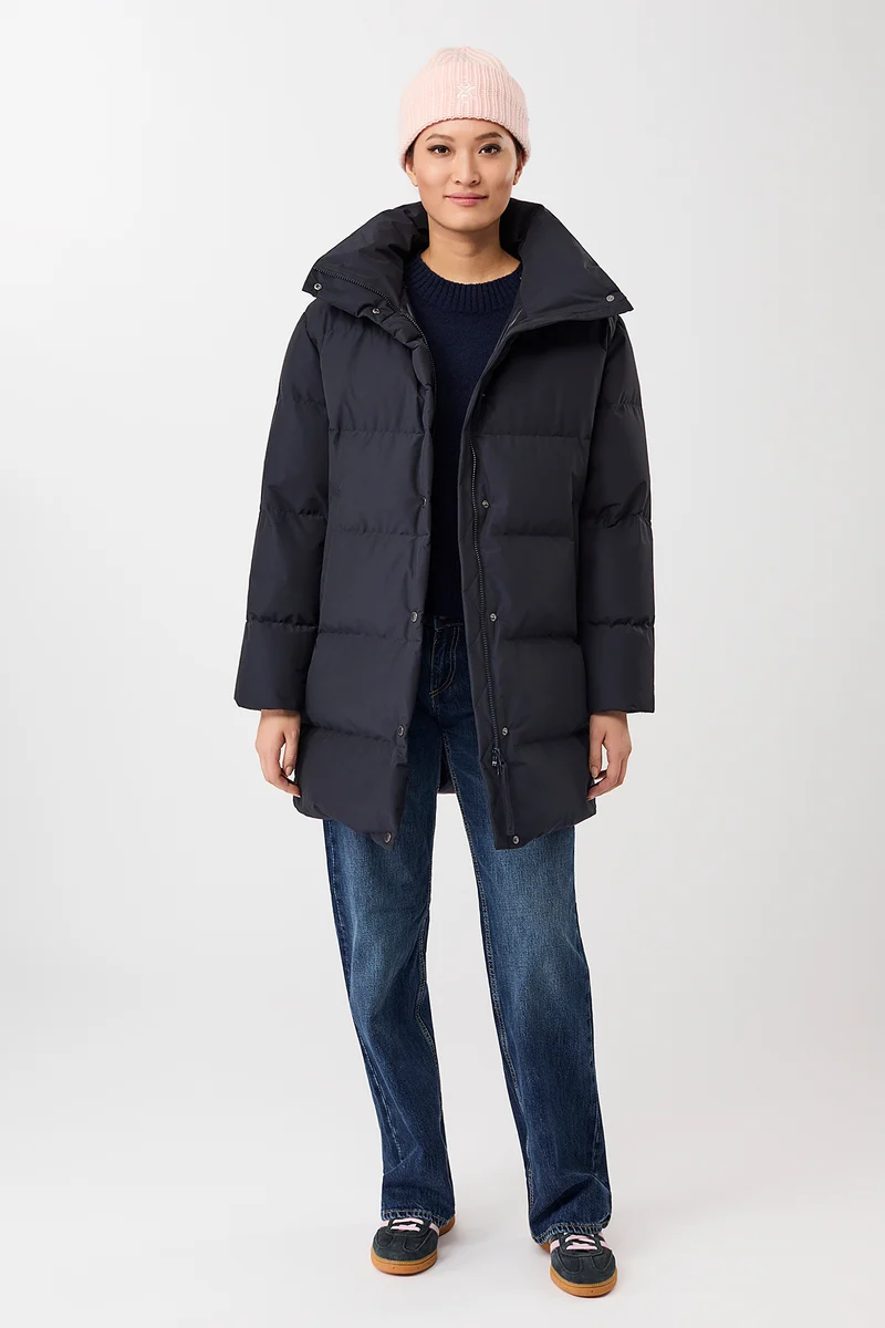 Jacke mit Stehkragen aus Eco Daune (Navy)