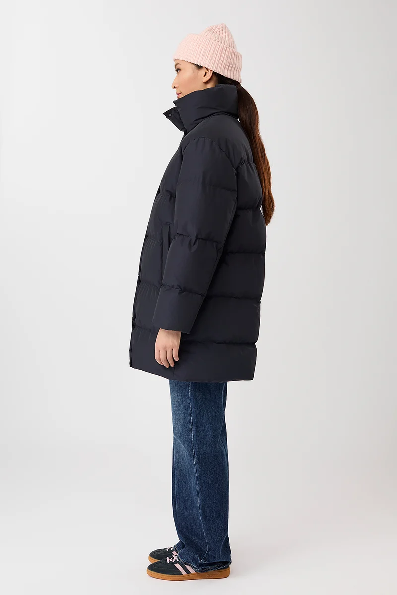 Jacke mit Stehkragen aus Eco Daune (Navy)