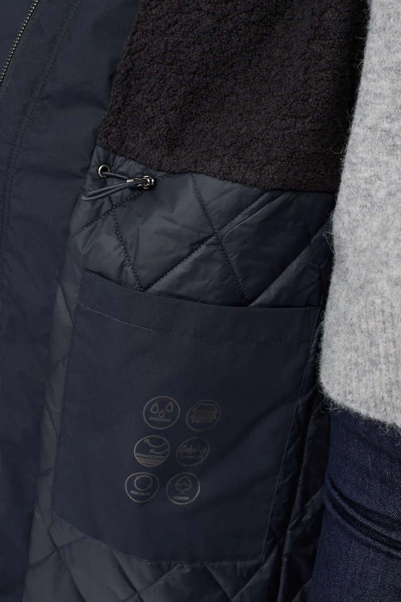 Langer Parka leicht wattiert (Navy)