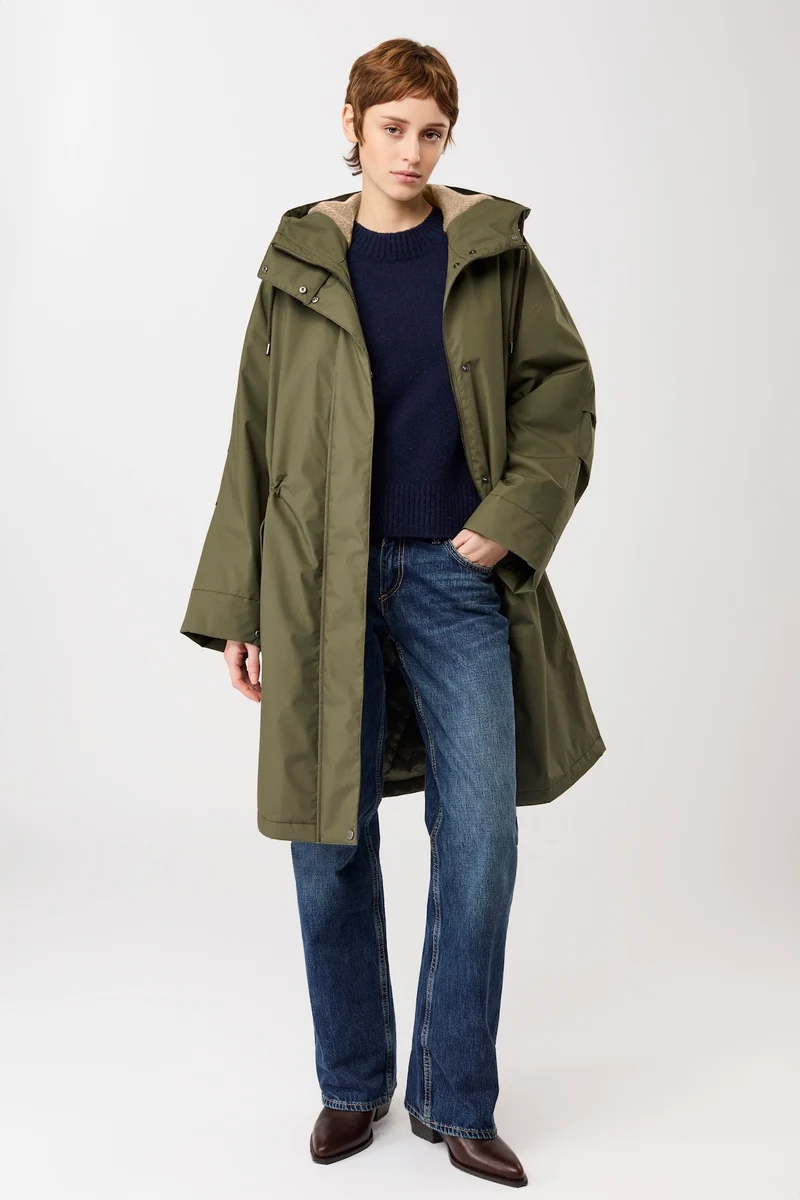 Langer Parka leicht wattiert (Olive)