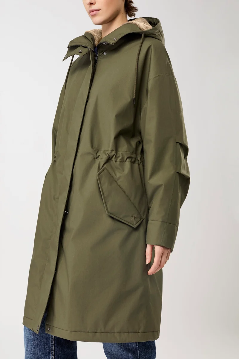 Langer Parka leicht wattiert (Olive)
