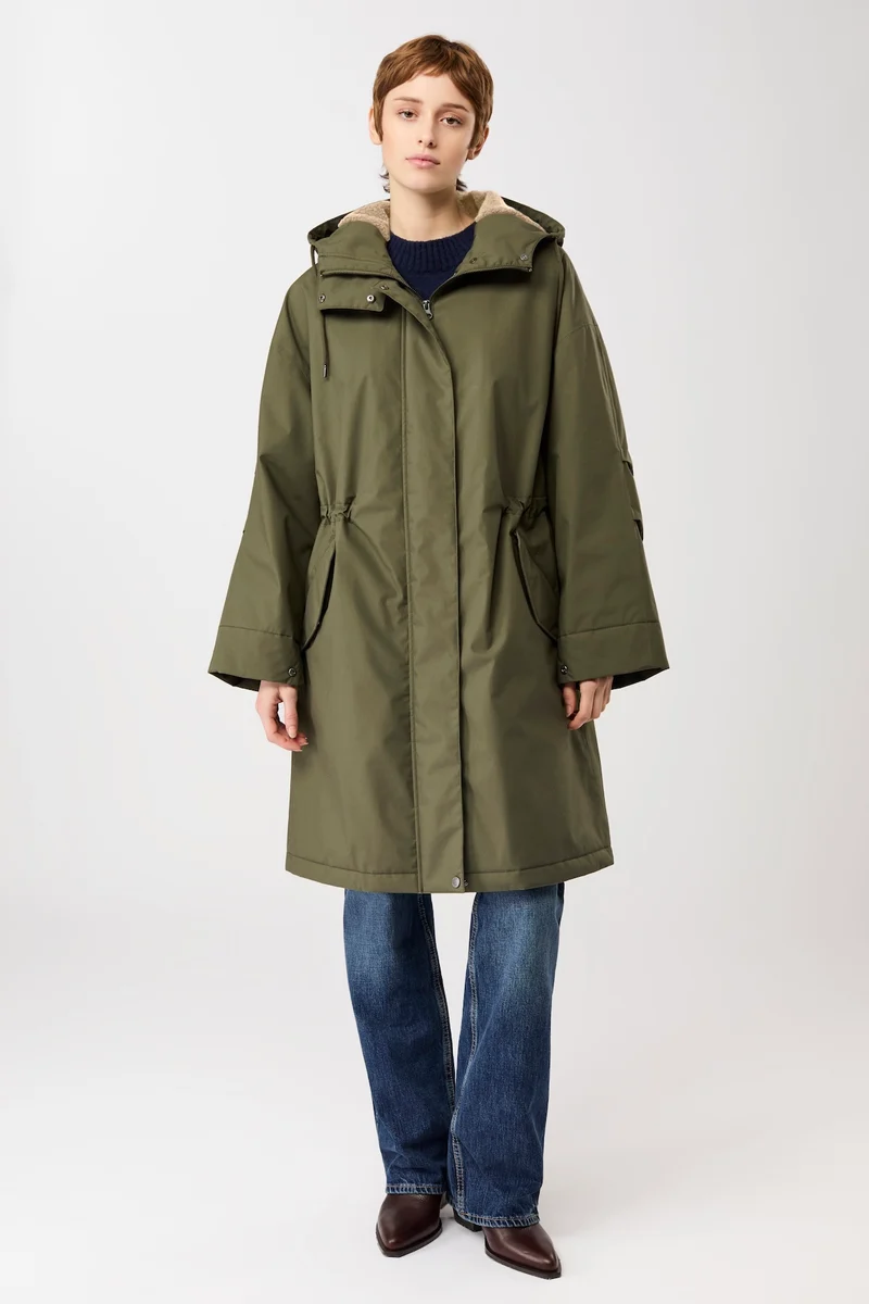 Langer Parka leicht wattiert (Olive)