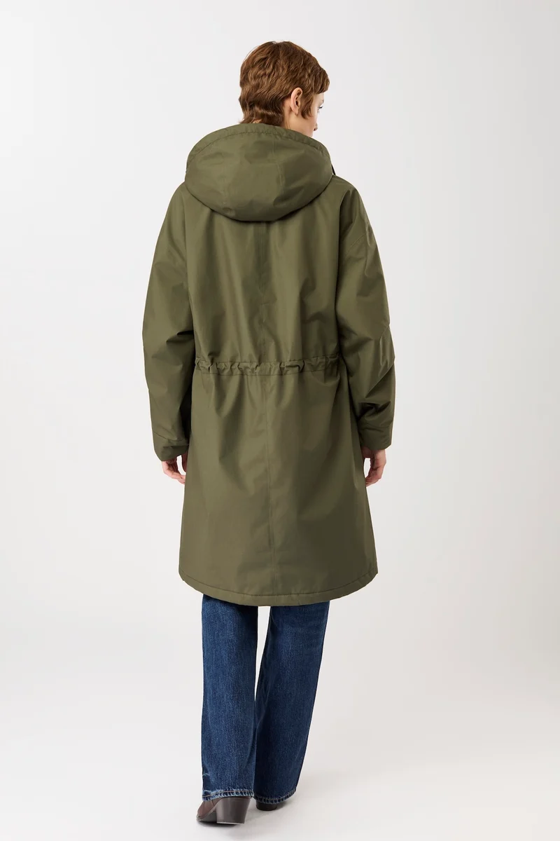 Langer Parka leicht wattiert (Olive)