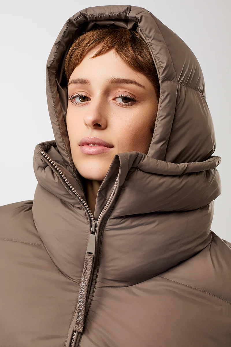 Steppjacke mit Kragen und abnehmbarer Kapuze (Concrete)