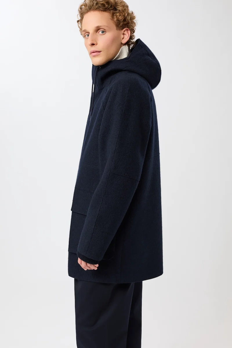 Parka aus Techno Felt mit großen Taschen (Navy)