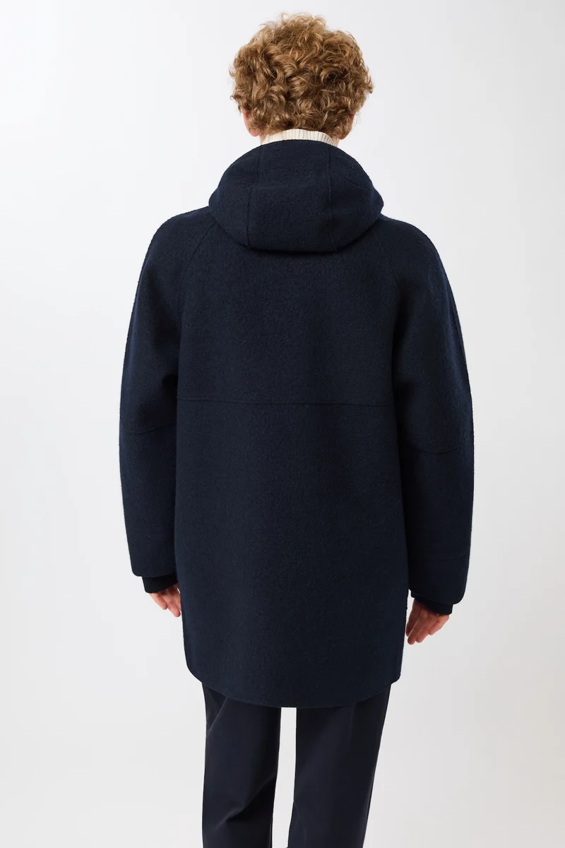 Parka aus Techno Felt mit großen Taschen (Navy)