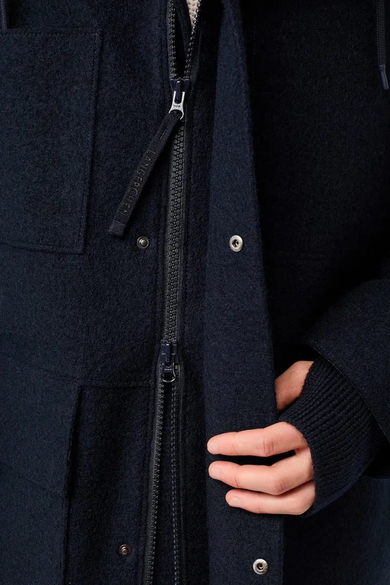 Parka aus Techno Felt mit großen Taschen (Navy)