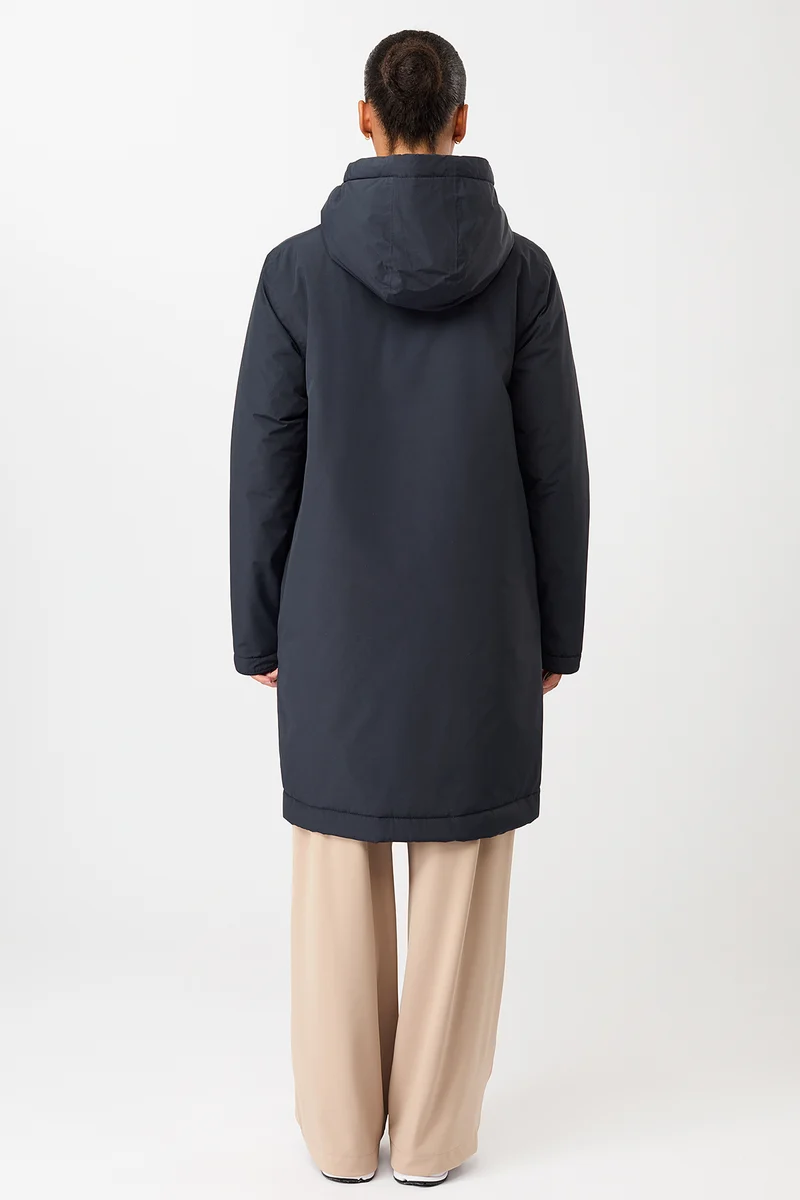 Wattierter Parka leicht tailliert (Navy)