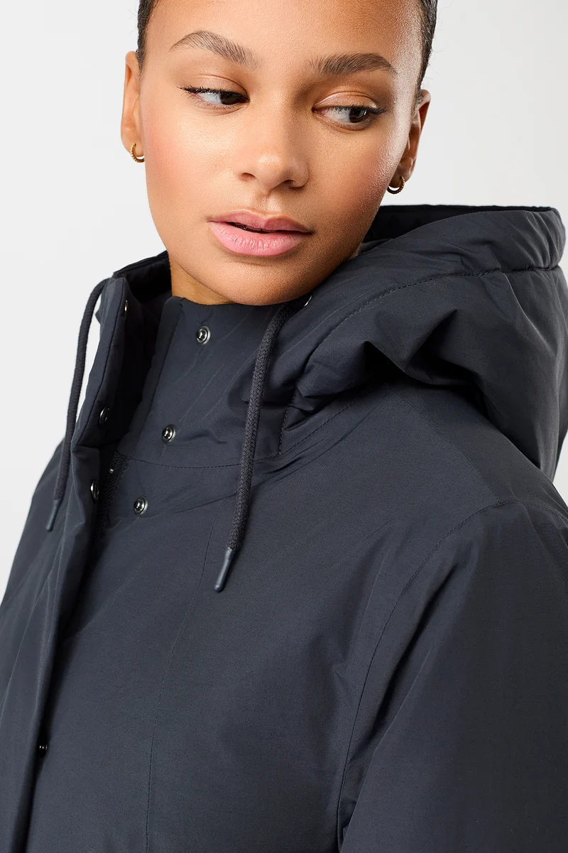 Wattierter Parka leicht tailliert (Navy)