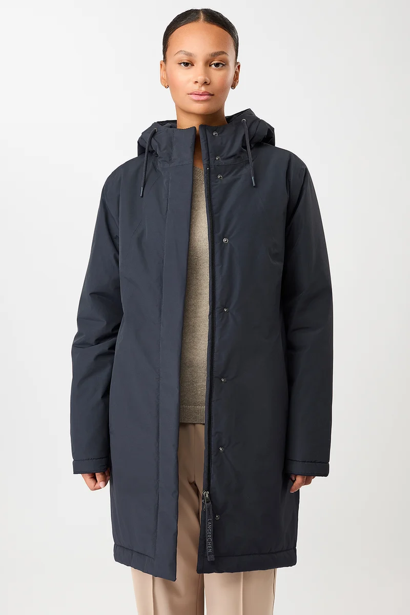 Wattierter Parka leicht tailliert (Navy)