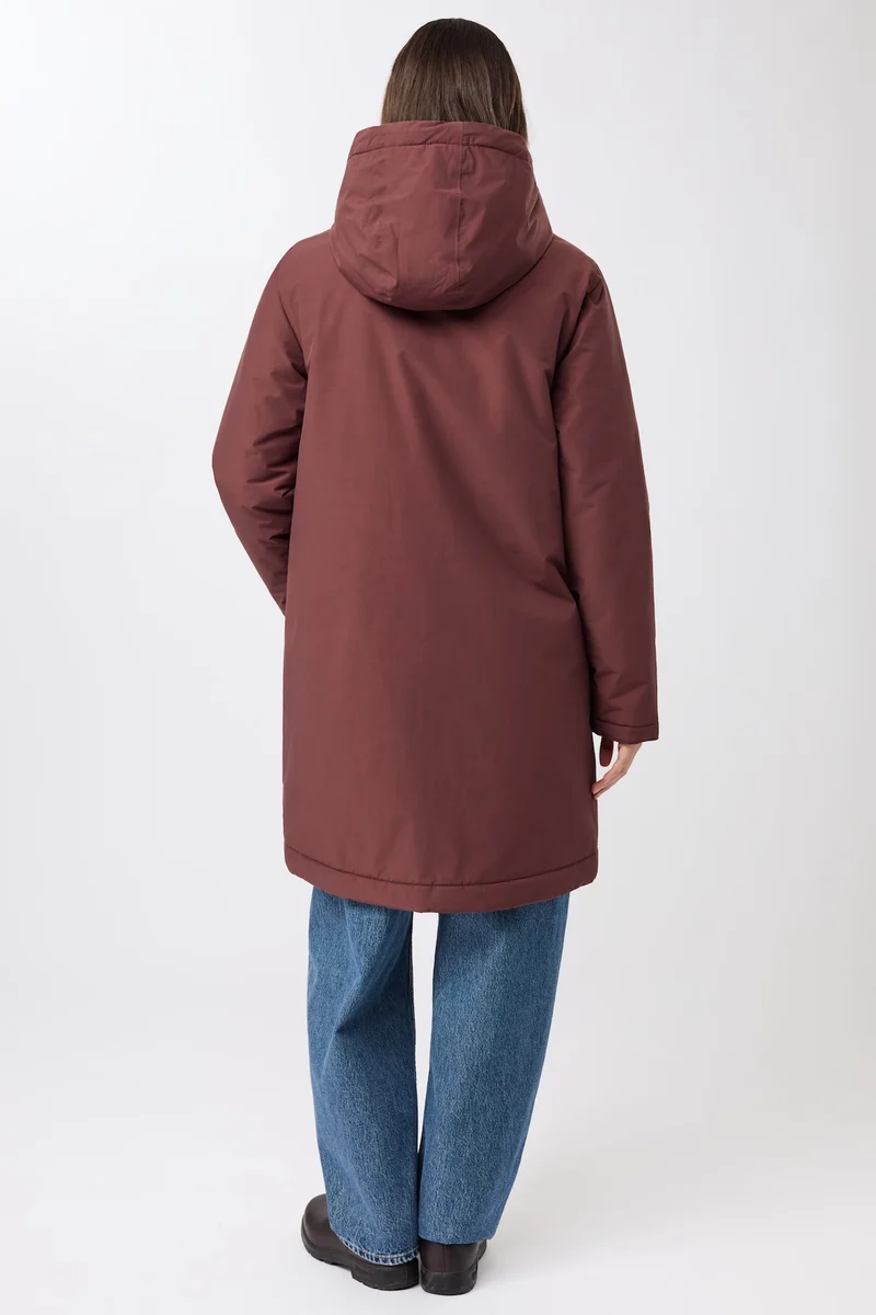 Wattierter Parka leicht tailliert (Burgundy)