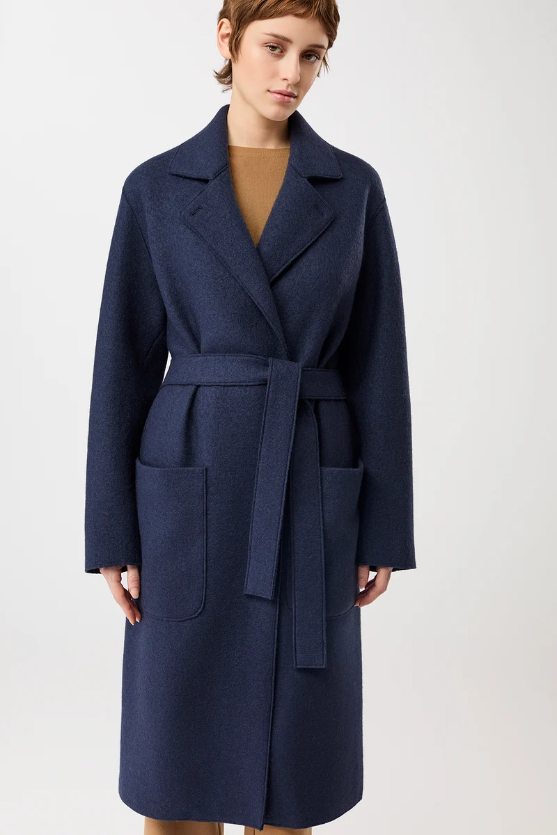 Kurzer Mantel zum Binden (Steel Blue)
