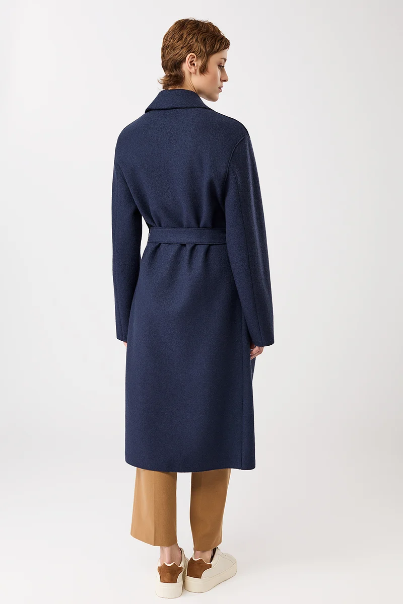 Kurzer Mantel zum Binden (Steel Blue)