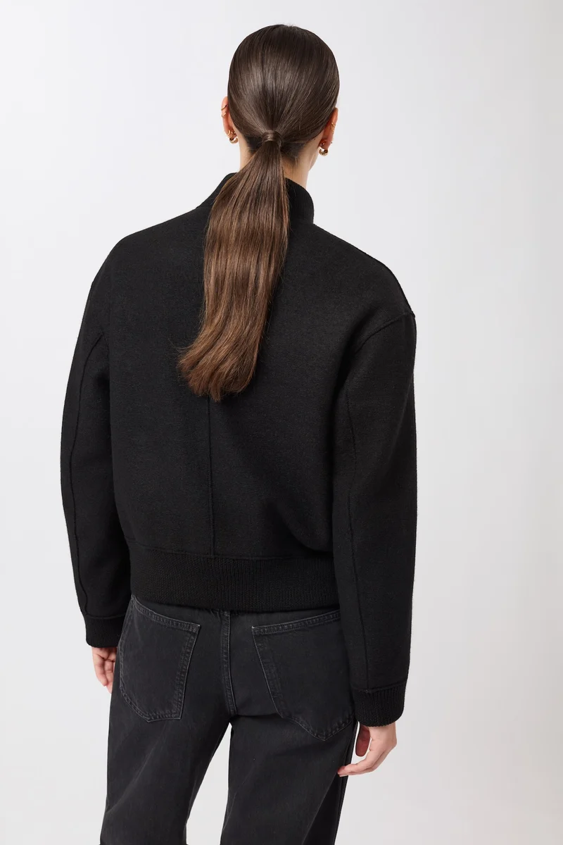 90er Bomber Style mit Rippe (Black)