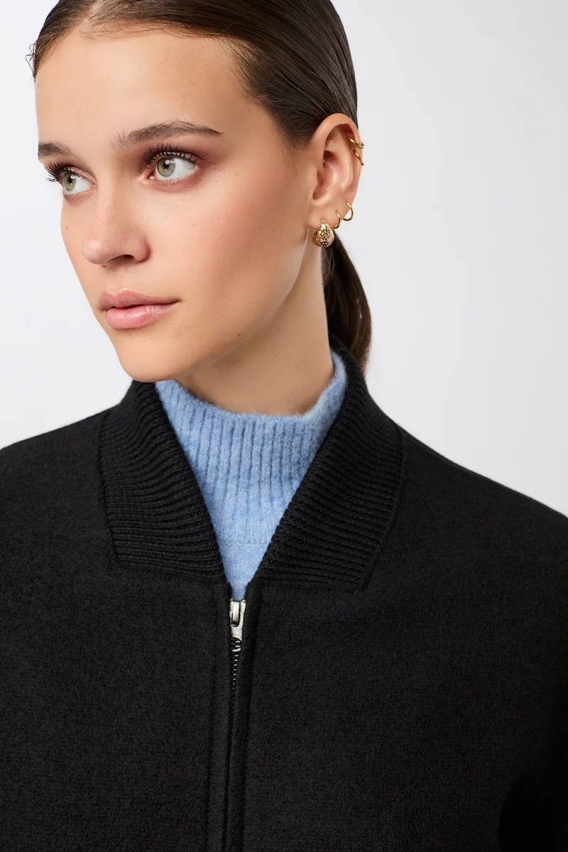 90er Bomber Style mit Rippe (Black)