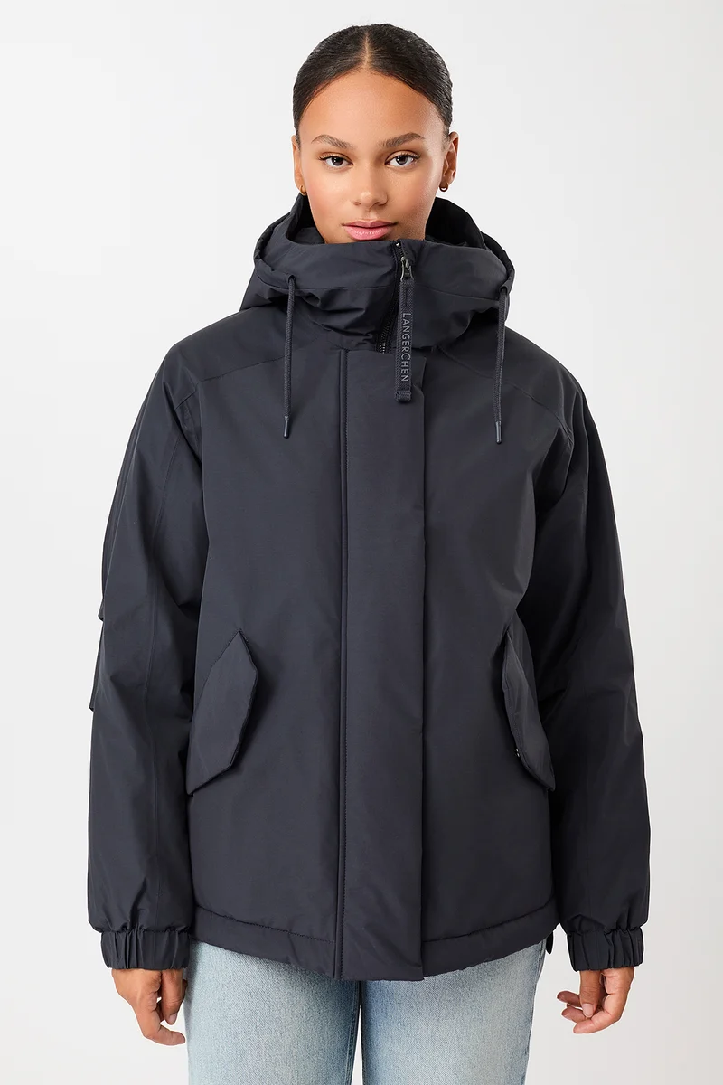 Wattierter Kurzparka in lockerem Volumen (Navy)