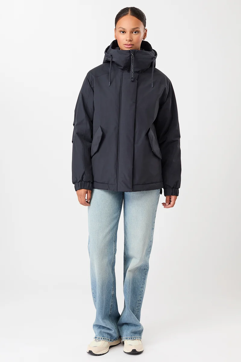 Wattierter Kurzparka in lockerem Volumen (Navy)