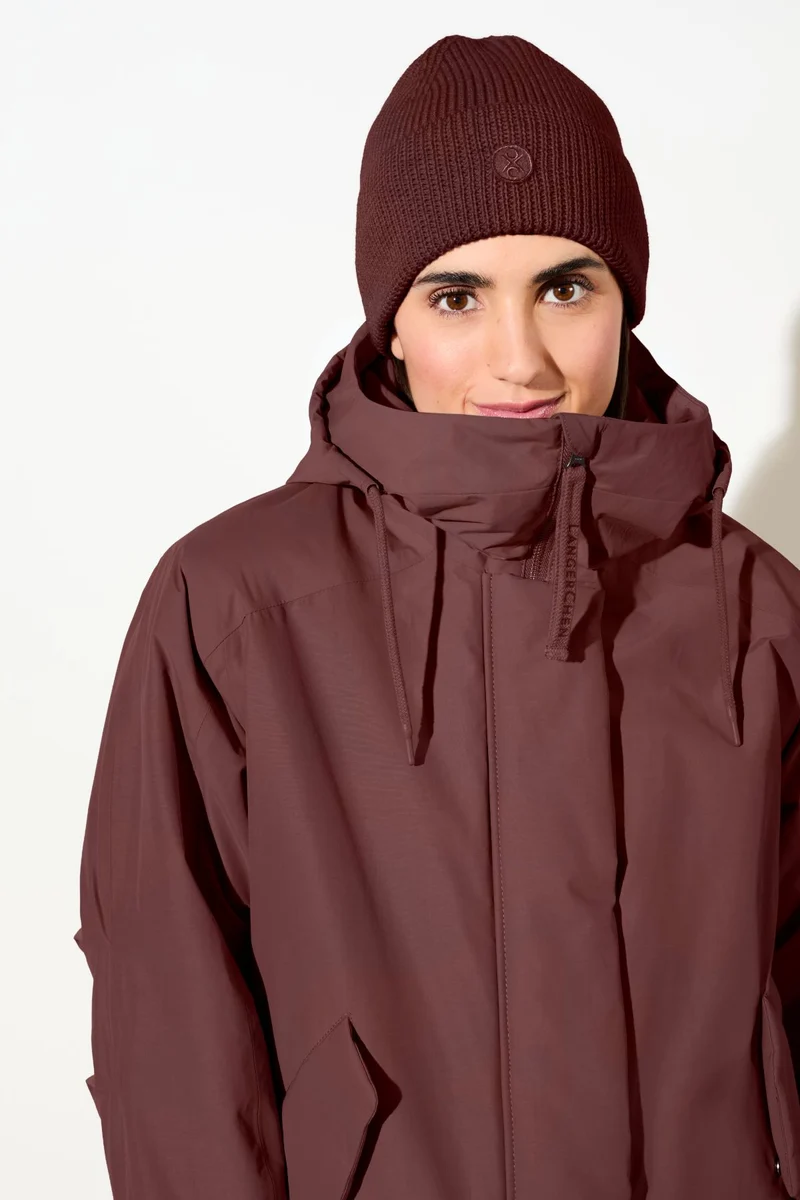 Wattierter Kurzparka in lockerem Volumen (Burgundy)