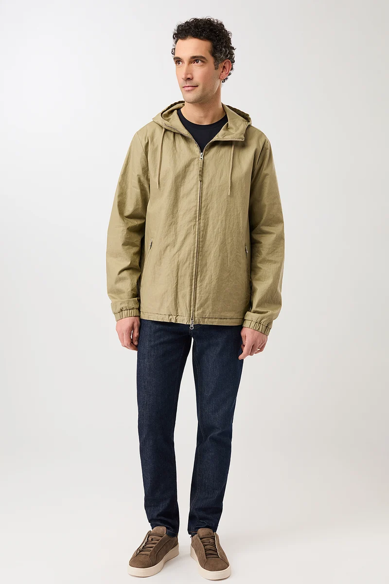 Kurze Jacke aus beschichtetem Leinen (Breeze)