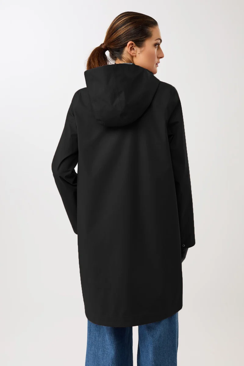 Schmaler Regenparka mit verdecktem Reissverschluß (Black)