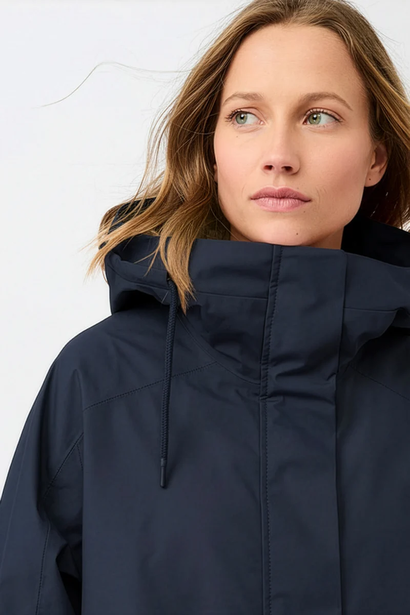 Kapuzenjacke mit Falten am Arm (Navy)
