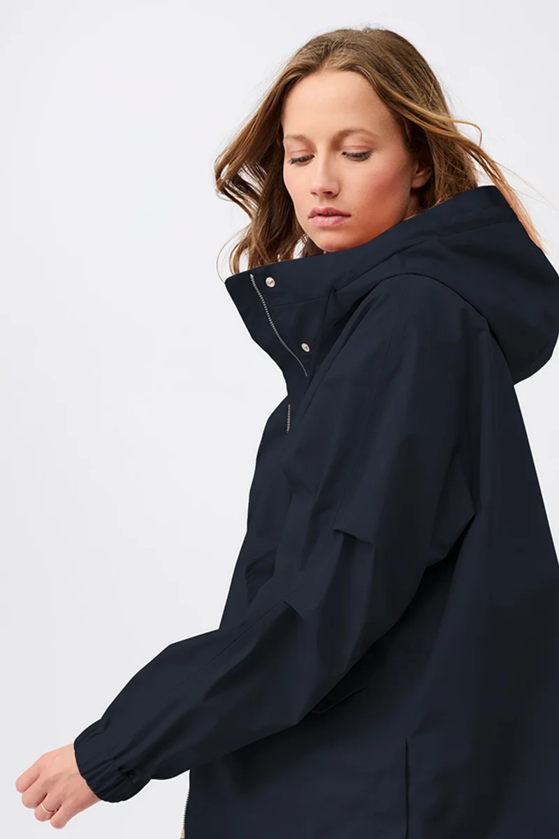Kapuzenjacke mit Falten am Arm (Navy)