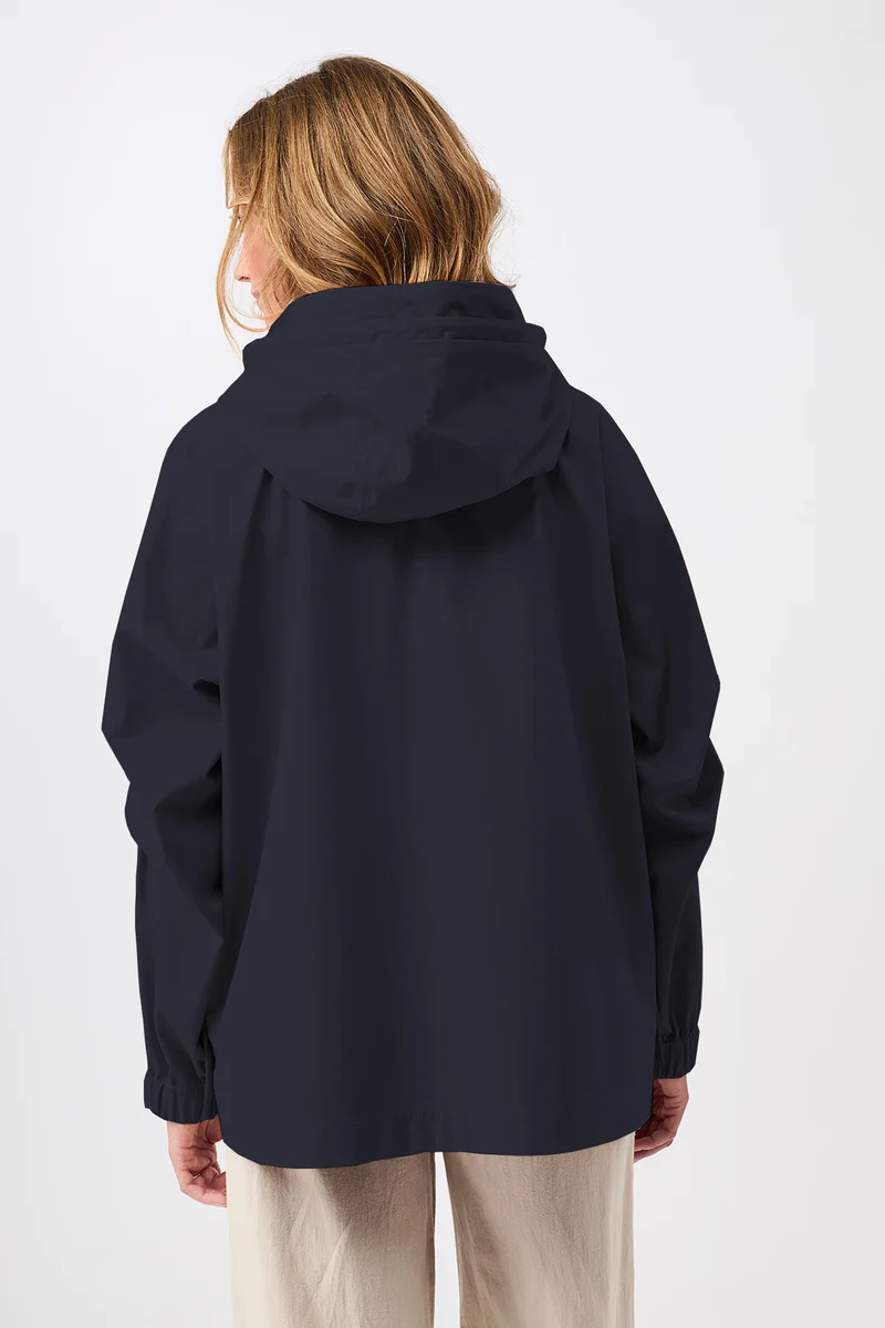 Kapuzenjacke mit Falten am Arm (Navy)