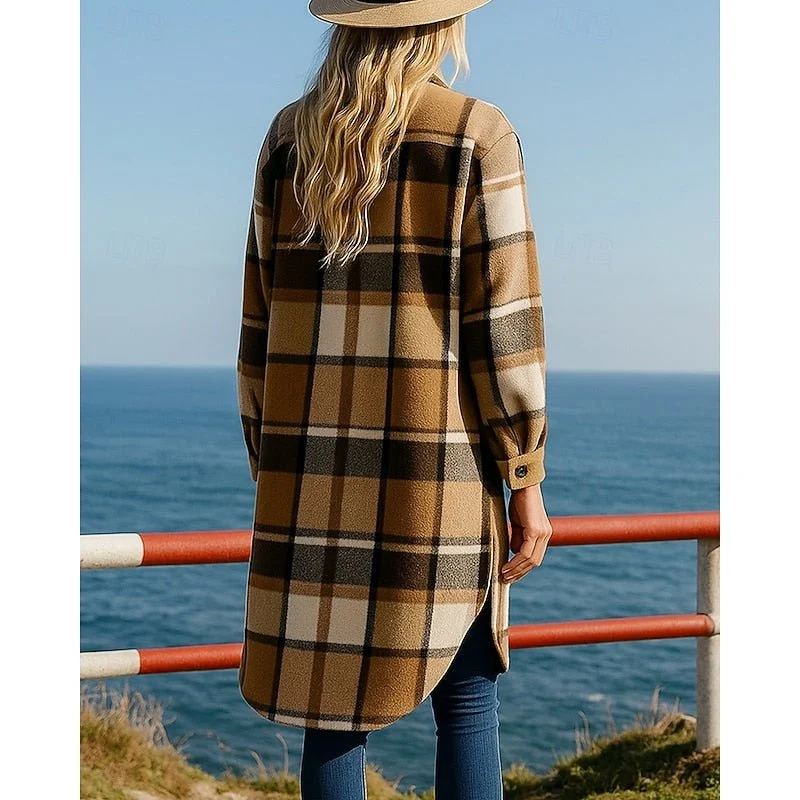 Laura | Stylish and Elegant Checked Trench Coat