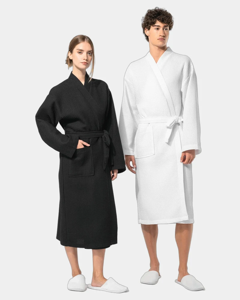 Bademantel Kimono Wabenstruktur 220 g/m² zum Personalisieren