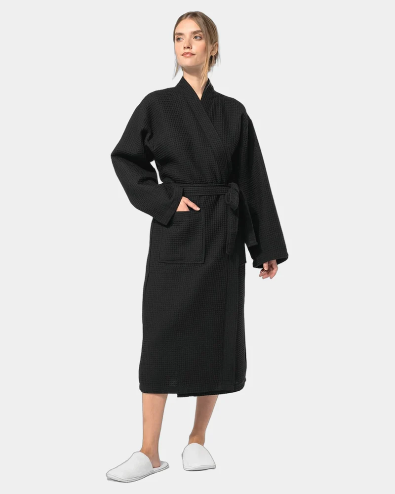 Bademantel Kimono Wabenstruktur 220 g/m² zum Personalisieren