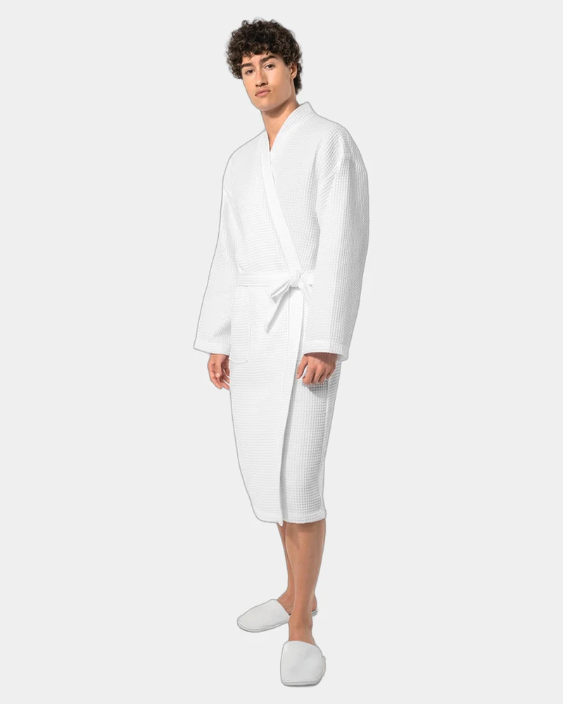 Bademantel Kimono Wabenstruktur 220 g/m² zum Personalisieren