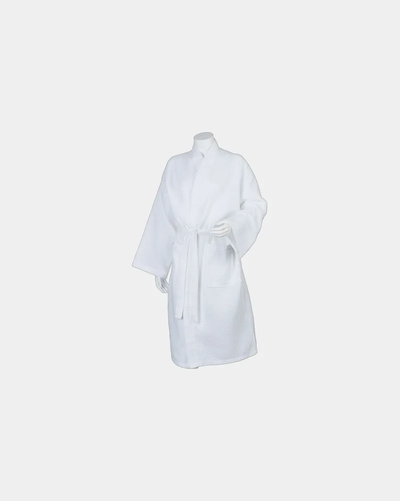 Bademantel Waffel-Optik Kimono-Stil zum Personalisieren