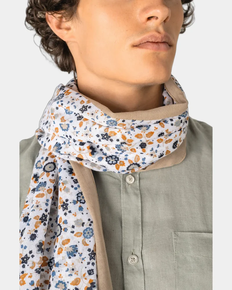 Schal mit Blumenmuster Baumwolle zum Personalisieren