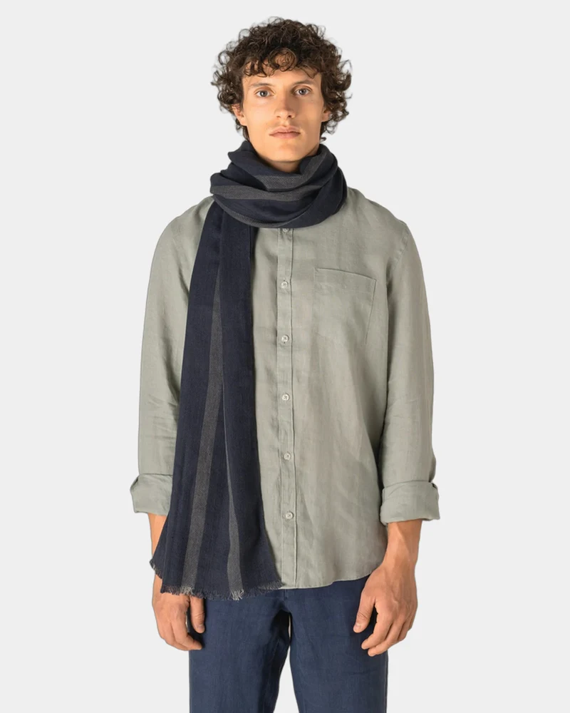 Schal gestreift Baumwolle Viscose zum Personalisieren