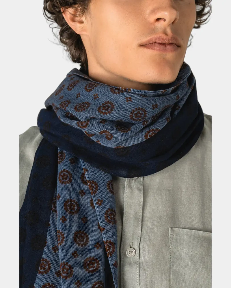 Schal Baumwolle floral gewebt zum Personalisieren