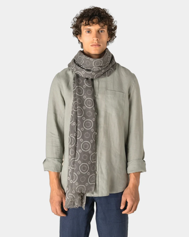Schal Wolle mit Kreis-Muster unisex zum Personalisieren