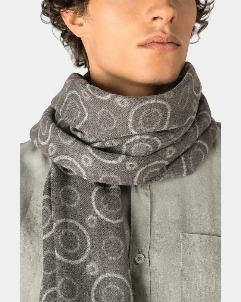 Schal Wolle mit Kreis-Muster unisex zum Personalisieren