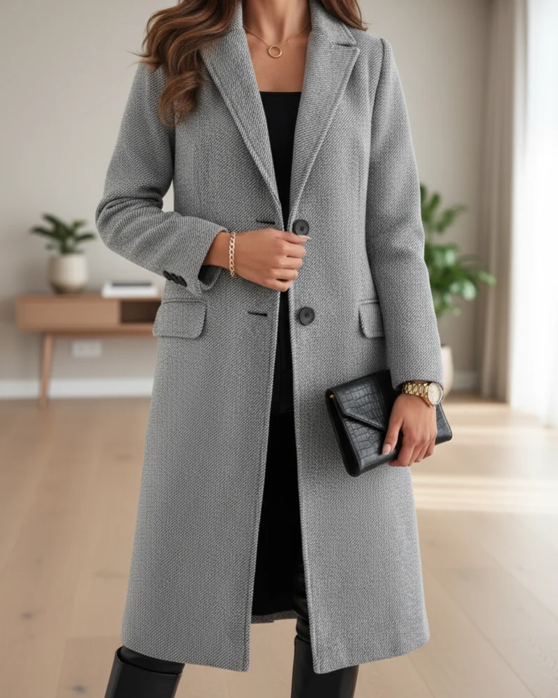 Eliza | Comfortable Longline Trench Coat For Timeless Everyday Style