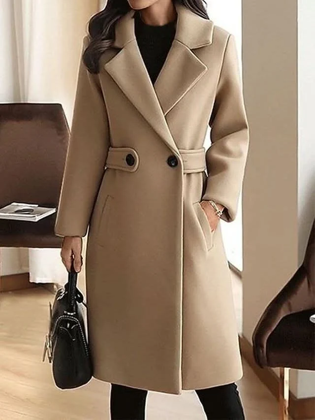 Bethany | Refined Long Wool Blend Trench Coat