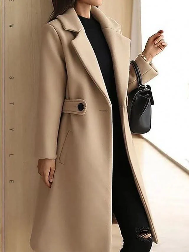 Bethany | Refined Long Wool Blend Trench Coat