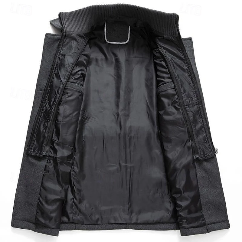William | Modern Double-Breasted Trench Coat For Men