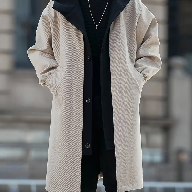 Zachary | Refined Hooded Longline Trench Coat