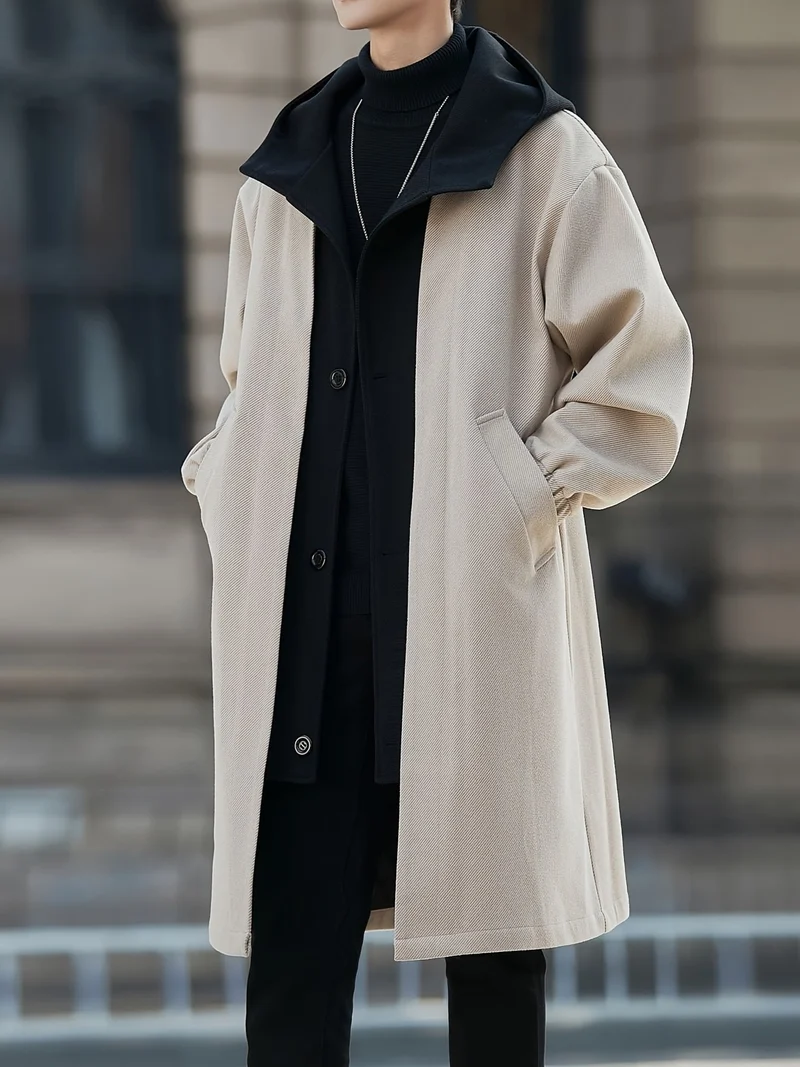 Zachary | Refined Hooded Longline Trench Coat
