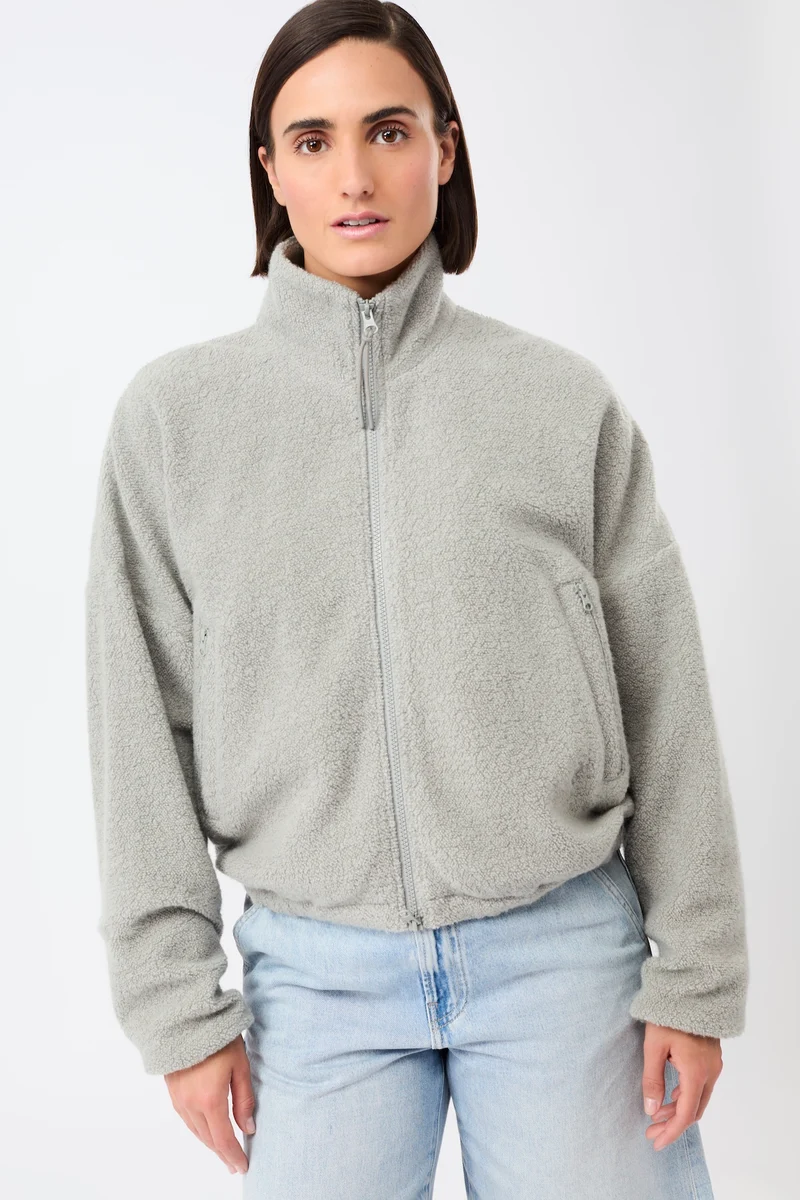 Weiche Blousonjacke mit Stehkragen (Silver)