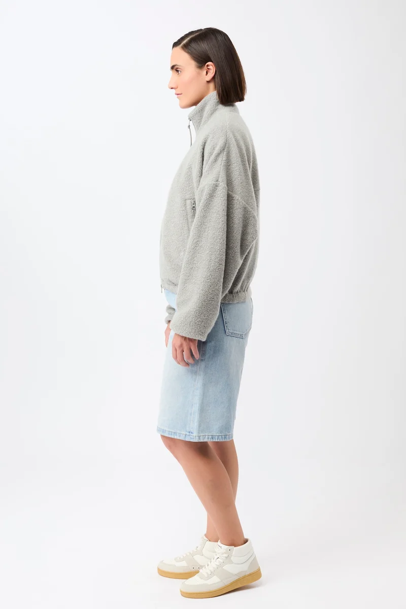 Weiche Blousonjacke mit Stehkragen (Silver)