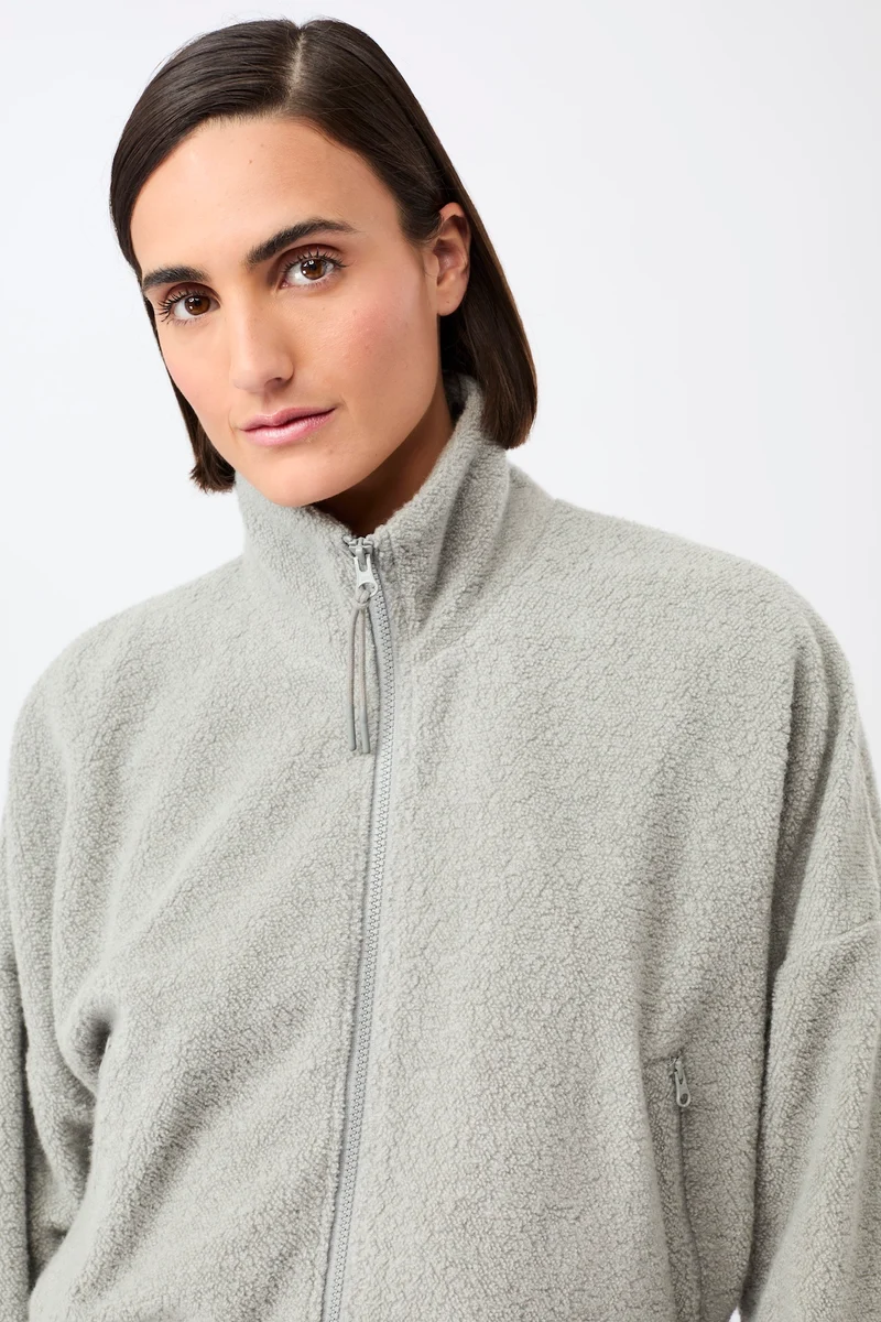 Weiche Blousonjacke mit Stehkragen (Silver)