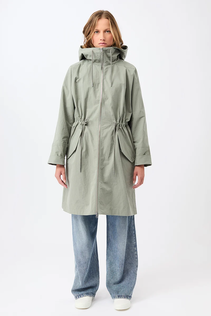 Langer Parka mit seitlichen Drucknöpfen und Ärmelaufschlag (Shadow)