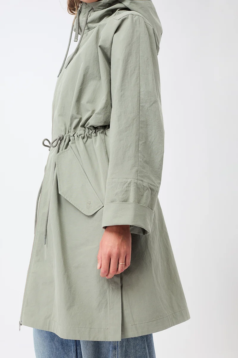 Langer Parka mit seitlichen Drucknöpfen und Ärmelaufschlag (Shadow)